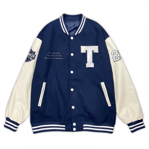 NTU美式經典棒球外套_靜謐深藍