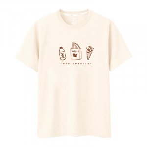 NTU點心純棉短T_牛奶白