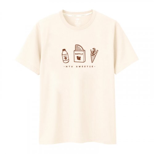 NTU點心純棉短T_牛奶白