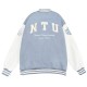 NTU美式經典棒球外套_灰藍
