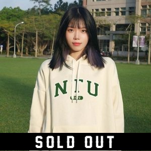 NTU美式雙色落肩帽T_奶油白(已完售)