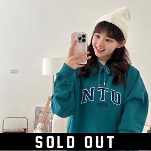 NTU美式雙色落肩帽T_土耳其藍(已完售)
