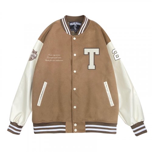 NTU美式經典棒球外套_蜂蜜拿鐵