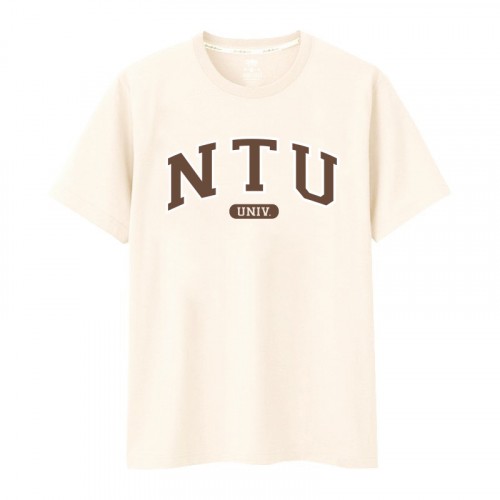 NTU美式雙色純棉短T_杏樹白 NTU美式雙色純棉短T_杏樹白
