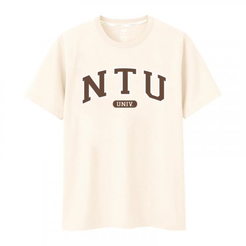 NTU美式雙色純棉短T_杏樹白