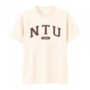 NTU美式雙色純棉短T_杏樹白