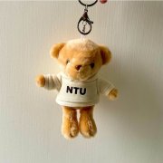 NTU帽T小熊掛飾鑰匙圈_奶油米