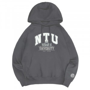 【售完不補】NTU立體毛巾繡校門落肩帽T_摩卡灰
