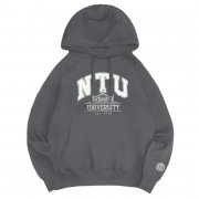 NTU立體毛巾繡校門落肩帽T_摩卡灰