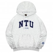 【最後10件，售完不補】NTU立體毛巾繡落肩帽T_麻花白