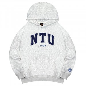 【最後10件,售完不補】NTU立體毛巾繡落肩帽T_麻花白
