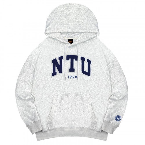 【最後10件,售完不補】NTU立體毛巾繡落肩帽T_麻花白 【最後10件,售完不補】NTU立體毛巾繡落肩帽T_麻花白
