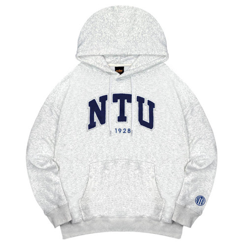 【最後10件，售完不補】NTU立體毛巾繡落肩帽T_麻花白