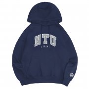 NTU立體毛巾繡落肩帽T_經典藍