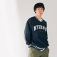 NTU美式電繡滑面V領大學T_深藍