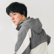 【最後10件，售完不補】NTU韓系拼接唰唰感運動夾克(可拆帽)_大象灰