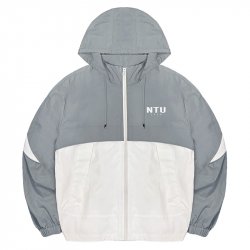 【最後30件，售完不補】NTU韓系拼接唰唰感運動夾克(可拆帽)_大象灰