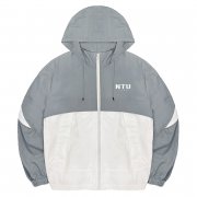 【最後30件，售完不補】NTU韓系拼接唰唰感運動夾克(可拆帽)_大象灰