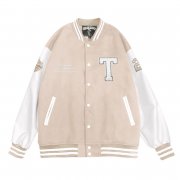 【最後3件，售完不補】NTU美式經典棒球外套_米白