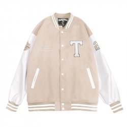 【最後3件，售完不補】NTU美式經典棒球外套_米白