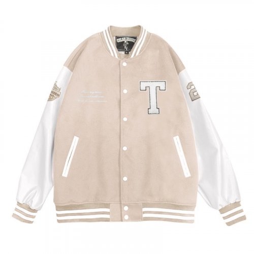 【最後3件，售完不補】NTU美式經典棒球外套_米白