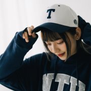 臺大_T大美式經典3D電繡棒球帽_藍白撞色