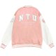【限量現貨，售完不補】NTU美式經典棒球外套_粉紅