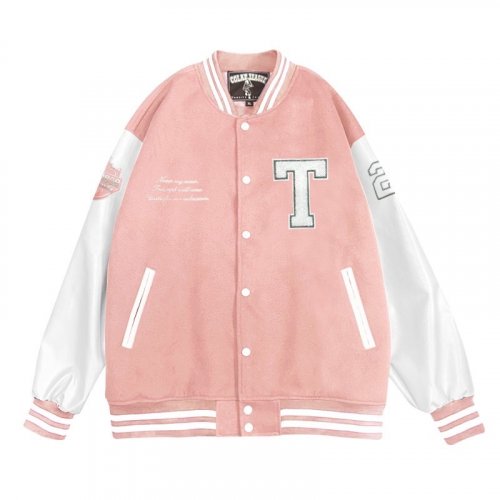【限量現貨，售完不補】NTU美式經典棒球外套_粉紅
