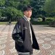【最後30件，售完不補】NTU校慶特別版美式棒球外套_黑配黑