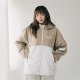 NTU韓系拼接唰唰感運動夾克(可拆帽)_卡其