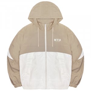 NTU韓系拼接唰唰感運動夾克(可拆帽)_卡其