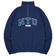 【最後10件，售完不補】NTU經典款美式立領拉鍊大學T_深藍