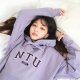 【最後4件，售完不補】NTU午厚時光落肩帽T_藍莓奶霜戚風