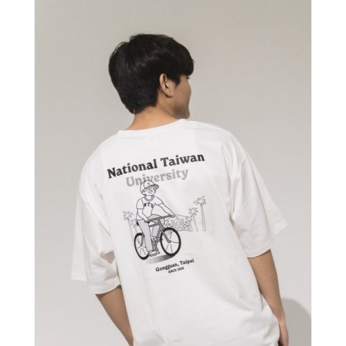【2025新品上市】NTU校園日常圖鑑寬版短T_白色