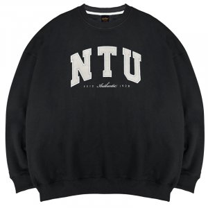 NTU立體電繡落肩大學T_經典黑