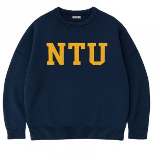 【2025新品上市】NTU美式經典針織毛衣_深藍