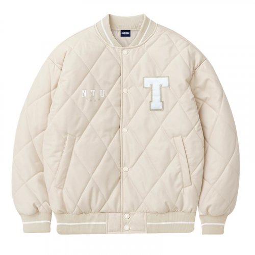 【2025新品上市】NTU衍縫菱格鋪棉外套_奶油杏