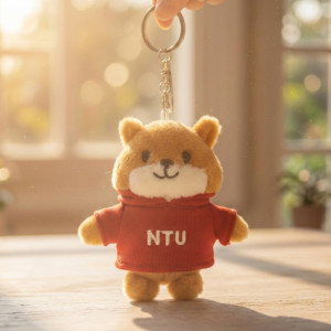 NTU帽T萌三寶_松鼠掛飾鑰匙圈_紅色
