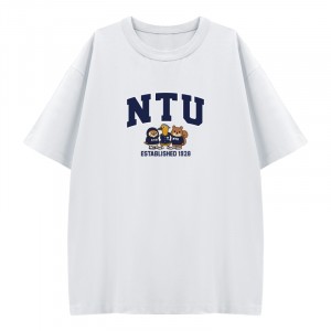 【2026新品上市】NTU臺大萌三寶寬版短T_白