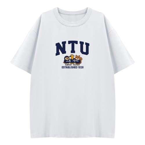 【2026新品上市】NTU臺大萌三寶寬版短T_白 【2026新品上市】NTU臺大萌三寶寬版短T_白