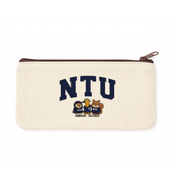 【新品上市】NTU萌三寶帆布筆袋_米白