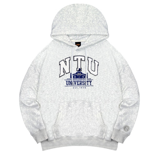 NTU立體毛巾繡校門落肩帽T_麻花白 NTU立體毛巾繡校門落肩帽T_麻花白
