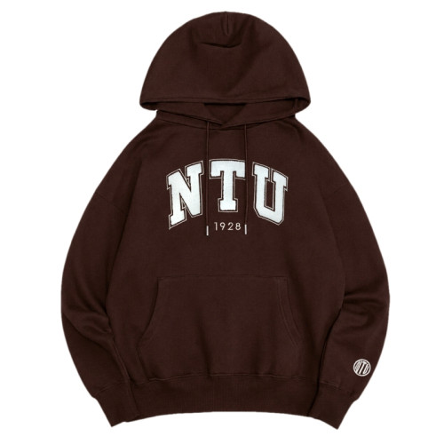 NTU立體毛巾繡落肩帽T_可可棕 NTU立體毛巾繡落肩帽T_可可棕