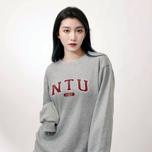 NTU經典款美式大學T_灰