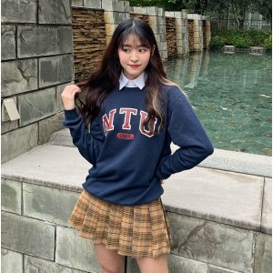 NTU經典款美式大學T_深藍