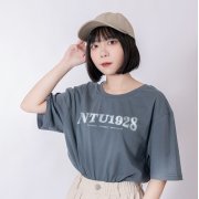 NTU1928美式經典款純棉短T_夏夜藍