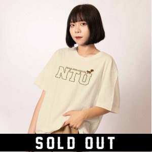 NTU臺大萌三寶松鼠純棉短T_杏樹白(已完售)