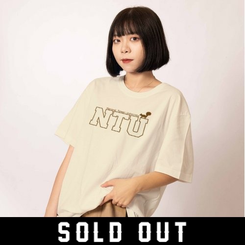 NTU臺大萌三寶松鼠純棉短T_杏樹白(已完售)